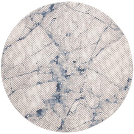 Safavieh 6 ft. 7 in. x 6 ft. 7 in. Meadow 100 Modern Style Round Rug Navy & Ivory MDW180N-7R